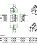 Technical diagram of Pocket OBD2 Splitter Cable With 1 Male To 2 Female 16 Pin OBD II Port Splitter For Diagnostic Extender