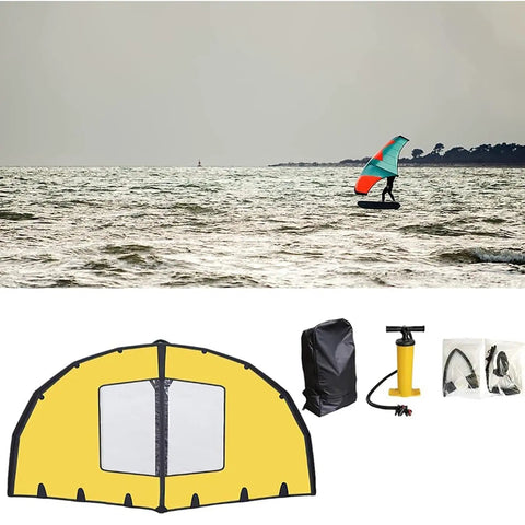 Dual Airbag Wing Foil Kitesurfing Trainer Kite with Window Design and Safety Window Panel, ultra portable surfing wing set