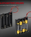 Go Big Or Go Home Heavy Duty 4 Aa Battery Holder With Switch And Tipped Leads For Snappy 6 Volt Hookups showcasing 4 slots with leads.