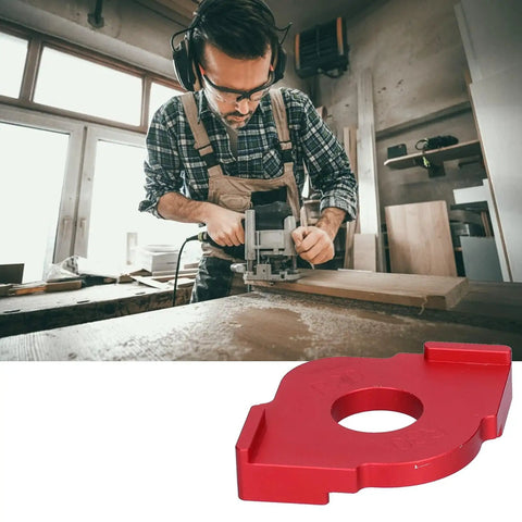 Tough As Nails Two Pack Jig Router Template Set Machined From Pure Aluminum Alloy with red R20 radius gauge for woodworking.