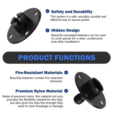 Heavy Duty Panel Mounting Clips And Upholstery Fasteners With Rock Solid Grip Holding Up To Fifteen Pounds Each Thirty Set Nylon Push Pins For Trim And Dash Fix Keep Your Fitments Locked Tight - black fastener design with visible clip attributes.