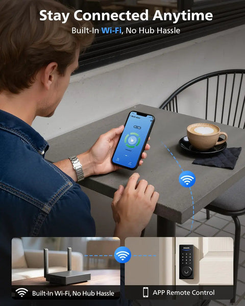 Smart Wireless Deadbolt Lock With Two Durable Lever Handles Featuring Stress Free Keyless Entry Keypad For Primary Front Doors Quick Swap Install And Genuine Home Security That Keeps Your Spot Locked And Loaded