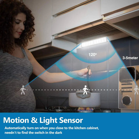 Bright Wireless Rechargeable Under Cabinet Lights 3 Pack With Magnetic Mount Motion Sensor Night Lights over stove