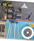 4 Pack Malleable Cast Iron Floor Flange Pipe Fittings for DIY Industrial Shelving and Vintage Furniture Decor shown in a modern kitchen setting