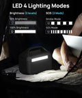 Portable Power Station 192Wh LiFePO4 Battery Solar Generator With 300W Continuous Power LED lighting in a tent setup