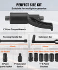 Beast 1 Inch Drive Torque Multiplier Wrench Set With 1:64 Gear Ratio Delivers Up To 6,800 Nm Torque Includes 8 Sockets 24-38mm