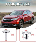 Image showing 8Pcs Badass Rust Resistant Engine Splash Shield Hardware Kit with size specifications and vehicle background.