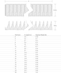 Diagram of 80 Tool Modular Wrench Organizer Set Black With 12 One Tab Modules And 24 Three Tab Modules showing dimensions