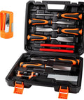 10 Piece Wood Chisel Set With Honing Guide And Sharpening Stone Includes Carpenter Pencils And Sharpener A Complete DIY Kit