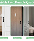 Four Point Seven Inch Iron Gate And Door Handle Set Black on interior doors in living room, bathroom, and bedroom