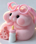 Totally Sweet Handmade Squishy Hamster Toy For Chill Out Vibes, pink silicone fidget with glasses and accessories.