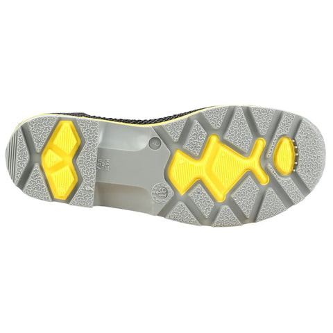15 Inch PVC Chemical Resistant Steel Toe Work Boots For Men Waterproof With Contour Cushion Insole And Wide Steel Shank For All Day Comfort Black Yellow And Gray