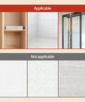 Chart showing applicable and not applicable surfaces for Removable Cabinet Shelf Brackets With Clear Adhesive Backing No Drill Installs Instantly And Stays Solid For Damage Free Wall Mounts Space Saving Storage For Renters Apartments Closets Cabinets And Shelves