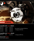 Rear Wheel Bearing And Hub Assembly With Abs And 5 Lug For Toyota Corolla 2009 Through 2018 Matrix 2009 Through 2014 And Pontiac Vibe 2009 Through 2010, showing detailed view with compatibility chart.