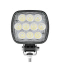 Front view of Square LED Work Light, 2900 Lumens Of Bright Warm Beam, Dual Voltage 12V And 24V DC, Rugged Aluminum Housing With Polycarbonate Lens.