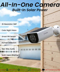 100 Percent Wireless Solar Powered Outdoor Security Cameras With 2K Color Night Vision 2 Way Talk And Spotlight installed on wall