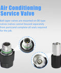 17 Piece AC Valve Core Kit Universal R12 To R134a Conversion With High And Low Pressure Service Valves close-up