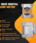 3 Inch Waterproof Outdoor Ready Water Flow Meter IP68 Digital Inline Fuel Flowmeter With NPT Thread Features