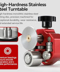 High-hardness stainless steel turntable with bearings and disc detail, part of Portable Sheet Metal Edge Roller For Onsite Roofing And Fabrication Lightweight Workshop Grade Hand Roller For Bending And Forming Metal Sheets Durable Wear Resistant Construction Easy To Carry.
