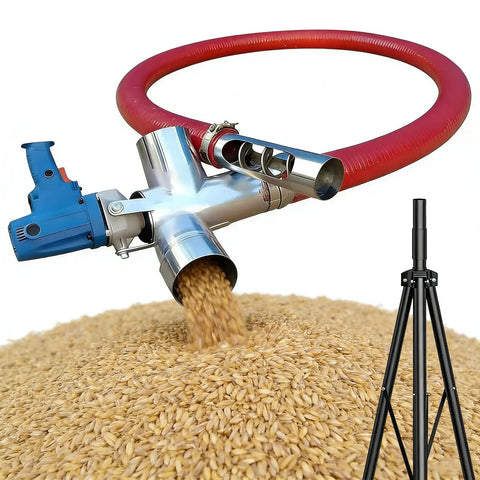 Powerhouse 2000W Industrial Electric Screw Conveyor With Stand And Flexible Hose Grain Auger distributing grain