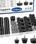 Grippy Rubber Feet Bumpers Kit With Built In Stainless Washers And Screws For Furniture And Appliances, 124 Pieces In 3 Sizes