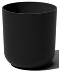 Round Black Plastic Planter Pots With Drainage Holes For Indoor Outdoor Use, Durable Plastic Stone Composite Planters Weatherproof