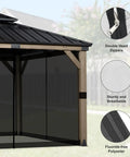 10x10 Gazebo Replacement Mesh Netting, Durable Polyester Screen With 4-Panel Sidewalls And Double Zippers, Backyard Ready Bug Barrier