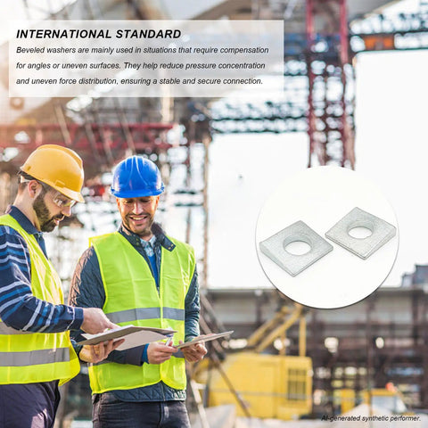 Steel wedge washers in construction scene used for leveling builds with the 10 Pack 1/2 Inch Beveled Square Washers Steel Wedge Fasteners Level Your Build With Zero Slip Secure Anchor Hardware Dialed In Tight Angle Adjustments Heavy Duty Installation Gear.