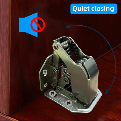 4-7/16 Inch Soft Close Cabinet Hinges 4 Pack With 90 Degree Surface Mount Hidden Spring Design installed on wood cabinet