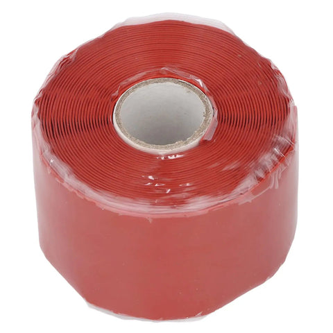 Red roll of Self Adhesive Silicone Repair Tape 5m By 50mm For Hose And Pipe Leaks Quick Emergency Fix With Airtight Waterproof Seal