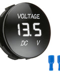 Panel Mount Digital Led Voltmeter Gauge For Cars And Trucks Dual Range 12 Volt Or 24 Volt with clear voltage display