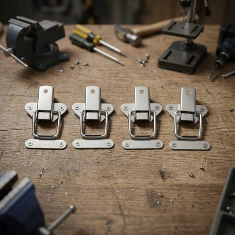 Stainless Steel Draw Latches 4 Pack, 304 Butterfly Buckle Clips For Flight Cases, Tool Boxes, Cabinets, And Guitar Gear