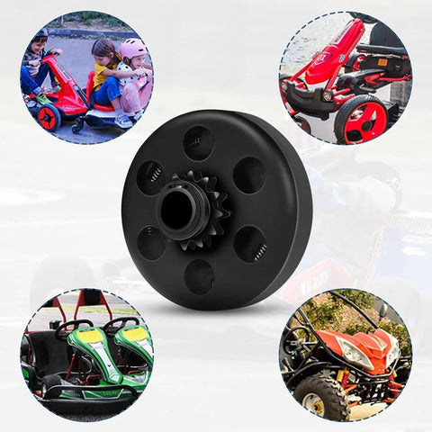 12 Tooth Go Kart Clutch With 3 4 Inch Bore For 35 Chain Predator 212 And Honda GX Series Engines Centrifugal Clutch with go-karts shown