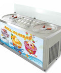 Commercial 22 Inch Double Round Pan Ice Cream Roll Machine With Smart AI Temperature Control 10 cooling buckets
