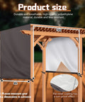 All Weather Pergola Replacement Canopy For Outdoor Patio Porch Backyard 16 By 8 Ft Waterproof Shade Top Cover In Coffee Color