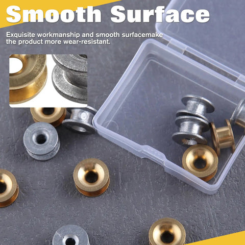 12 Pcs Grass Trimmer Eyelets Kit With Plastic Storage Box For String Trimmers Brass And Aluminum Eyelets Replacement Parts