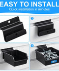 Installation steps for 12 Pack Slatwall Bins With Hooks Organization Kit For Garage Workshop Slatwall Panels Durable Plastic Storage Bins