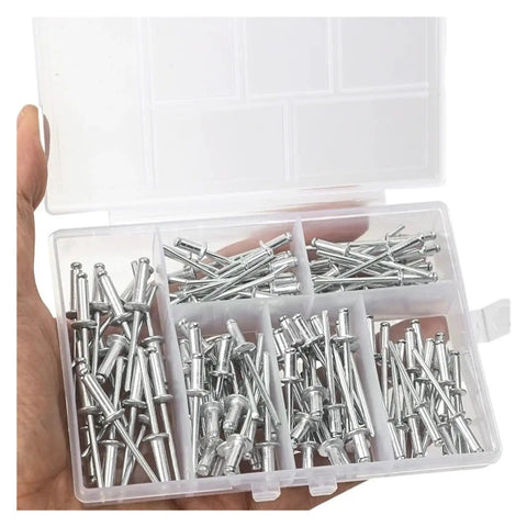 120 Piece Aluminum Blind Rivet Kit Pop Rivets Assortment For Fast One Sided Riveting In Furniture And DIY Friendly Projects Dome Head