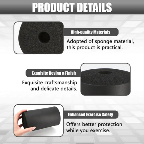 Image showing product details of 2 Pack Leg Extension Pad Replacement With 7 Inch Foot Foam Rollers For Weight Bench And PEC Deck.
