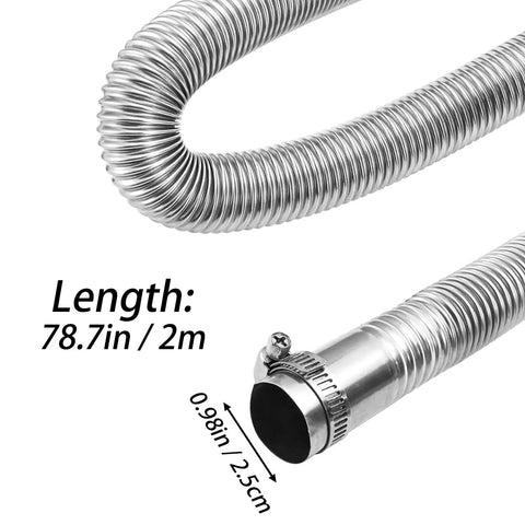 Two 78 Inch Stainless Steel Flexible Exhaust Pipes Kit With Hose Clamps 1 Inch Inner Diameter Two Pcs Built To Last Beefy Heavy Duty