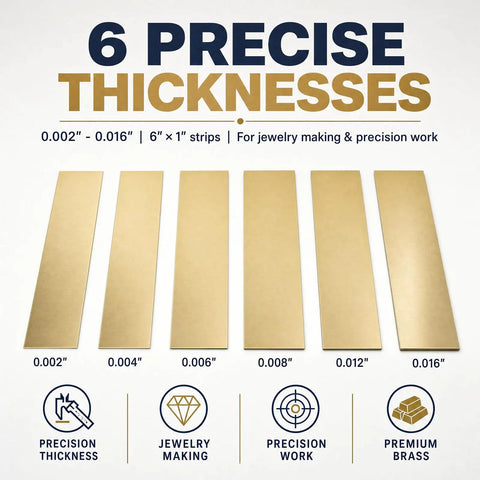 24 Pcs Brass Shim Stock 6 Thicknesses 0002 To 016 Inches Perfect For Valve Tuning Engine Calibration And Bearing Alignment Jewelry Work Since Gear Gives Flat Precision You Can Trust For Your Projects That Need Dead On Accuracy Saving Big Bucks