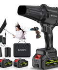 Cordless Leaf Blower Turbo Power 980,000 RPM With Two 4.0Ah Batteries And Charger, handheld for patio cleanup and lawn care.