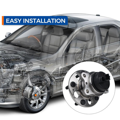 Top Grade 512495 Rear Wheel Hub And Bearing Assembly for 2014 2019 Kia Soul and 2015 2019 Soul Ev, showing easy installation.