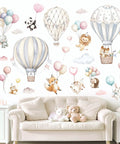 Cartoon Hot Air Balloons Wall Stickers For Kids Room And Living Room Self Adhesive Non Toxic Decor Featuring Cute Animals Lamb Panda