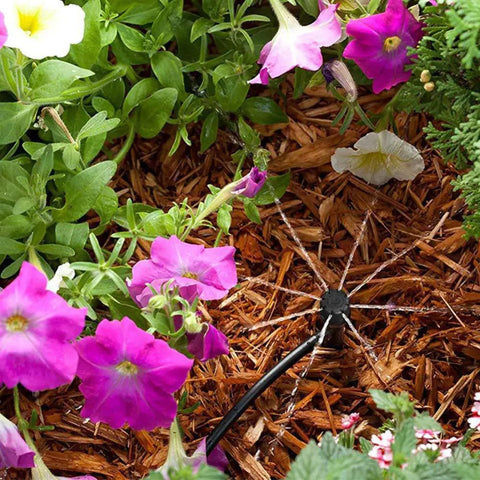 Adjustable Irrigation Drippers 360 Degree Water Flow Drip Emitters for 4 7mm Tube PE Pipe Ideal for Flower Beds