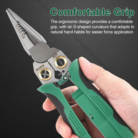Premium Quality 8 In 1 Electrician Wire Stripper With Digital Voltage Tester For Auto Wiring, ergonomic design for comfort grip.