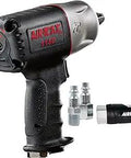 Beefy Heavy Duty Half Inch Composite Air Impact Wrench With Coupler Set, Twin Hammer Mechanism, 900 Ft-Lb Max Torque