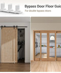 Runs Like Butter Adjustable Aluminum Sliding Closet Door Floor Guide For Double Bypass Tracks Zero Wobble Heavy Duty Rust Resistant Construction Crisp White Finish next to sliding doors.
