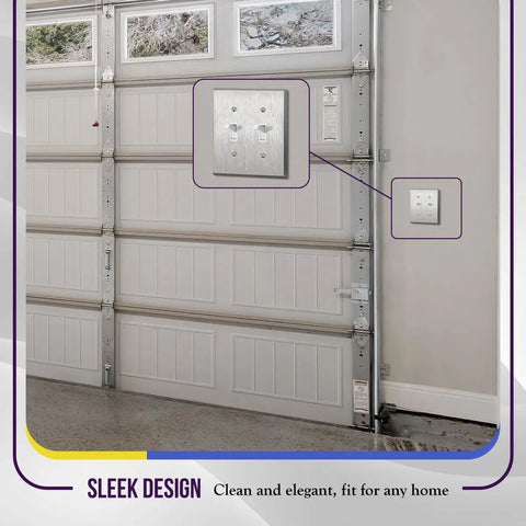 Stainless Steel Wall Plate For Toggle Light Switch 2 Gang 4.50 In By 4.57 In Built To Last Corrosion Resistant Cover in garage setting