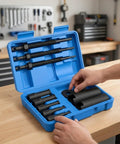 Top Quality Steel Heavy Duty Bike Bearing Puller Kit Comes With 12 Piece Motorcycle Inner Bearing Removal Tools For Auto Vehicle Maintenance And Garage Repair Hard Working Mechanics And Busy Weekenders Who Want Sick Performance On Open Road. Blue case with steel bearing puller tools